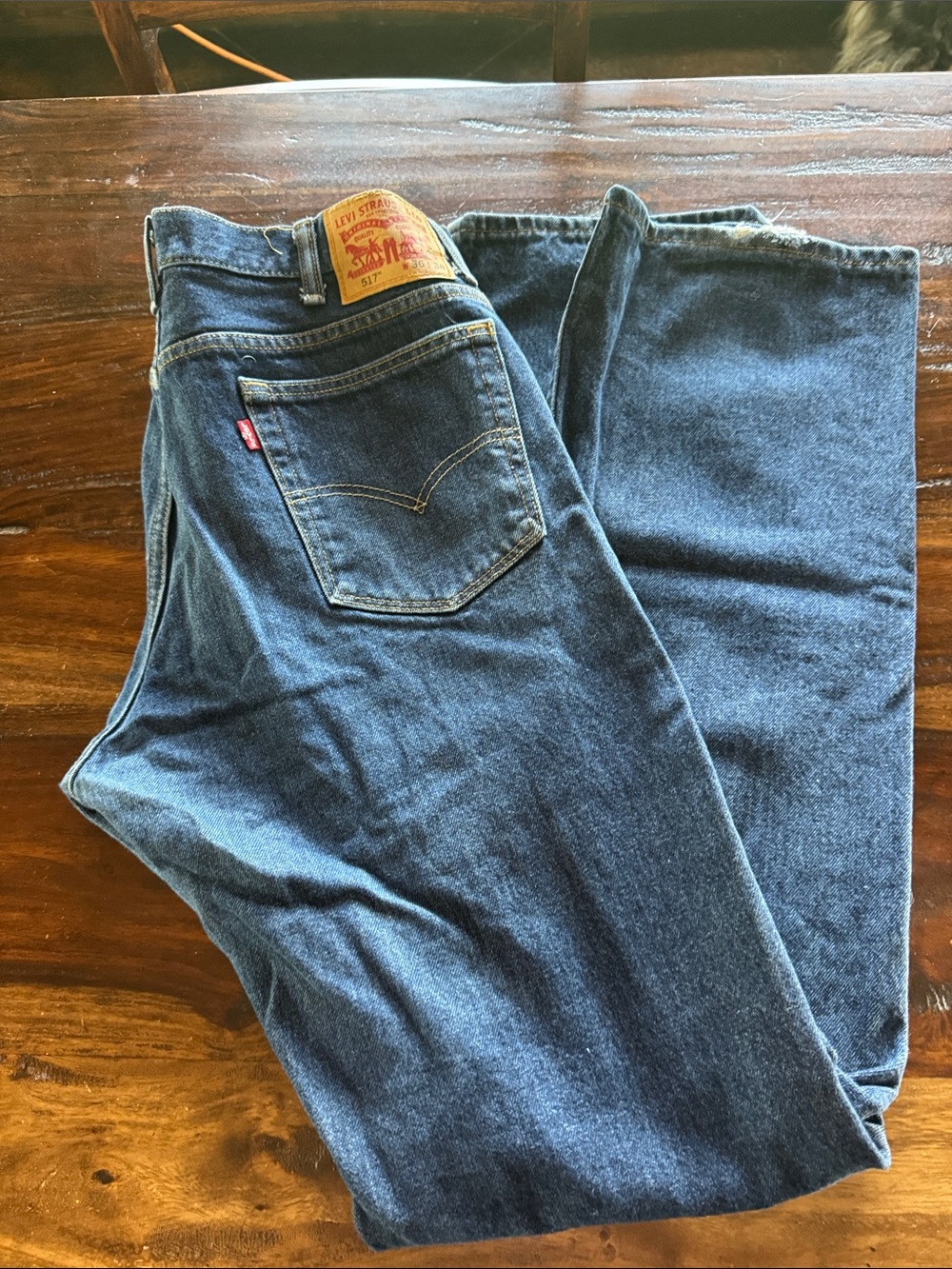 Levi's Dark Blue Straight-Leg Denim Jeans 36x38